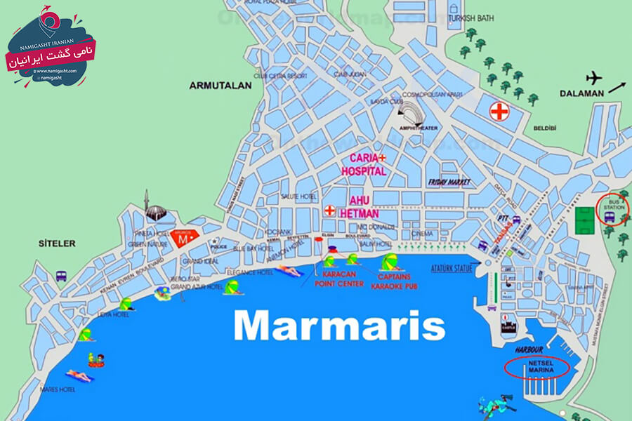 نقشه گردشگری مارماریس