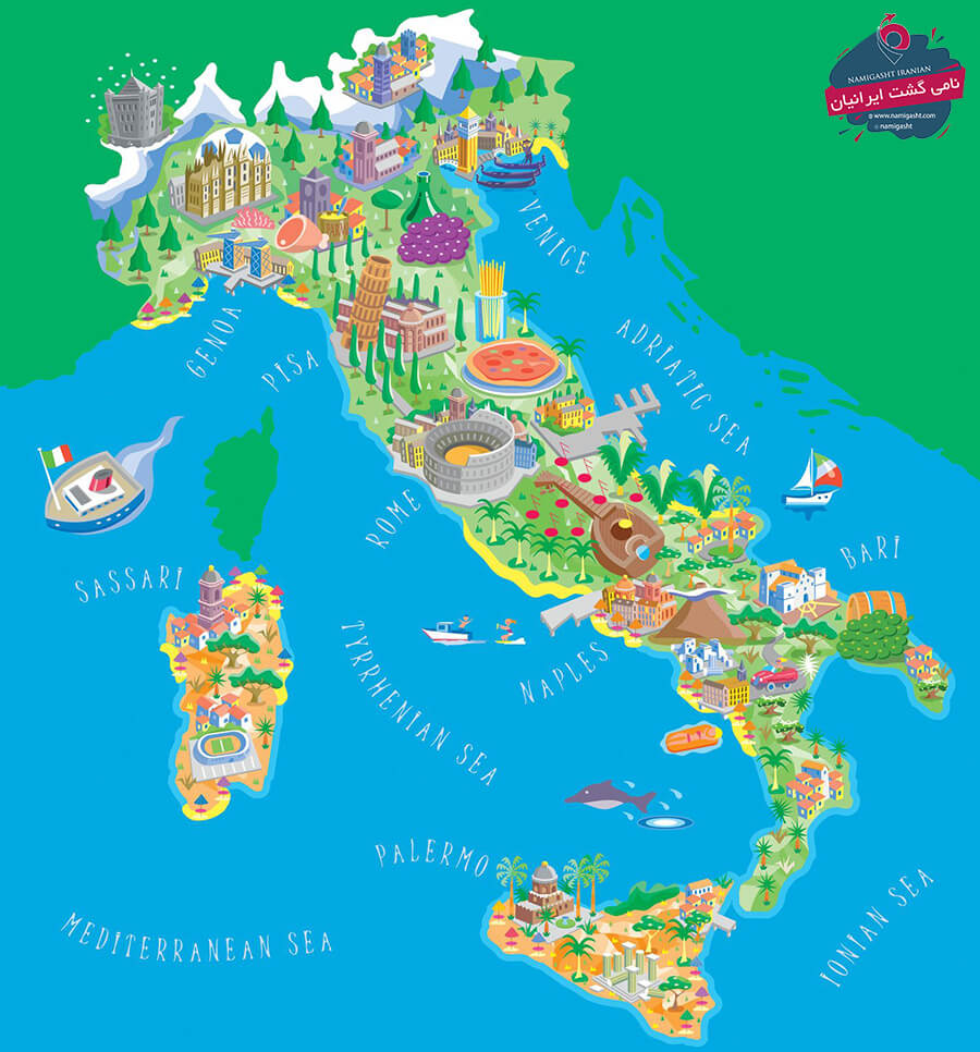 نقشه گردشگری ایتالیا