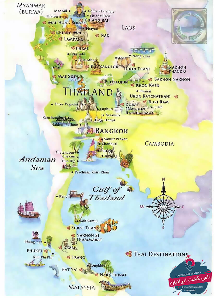 نقشه گردشگری تایلند
