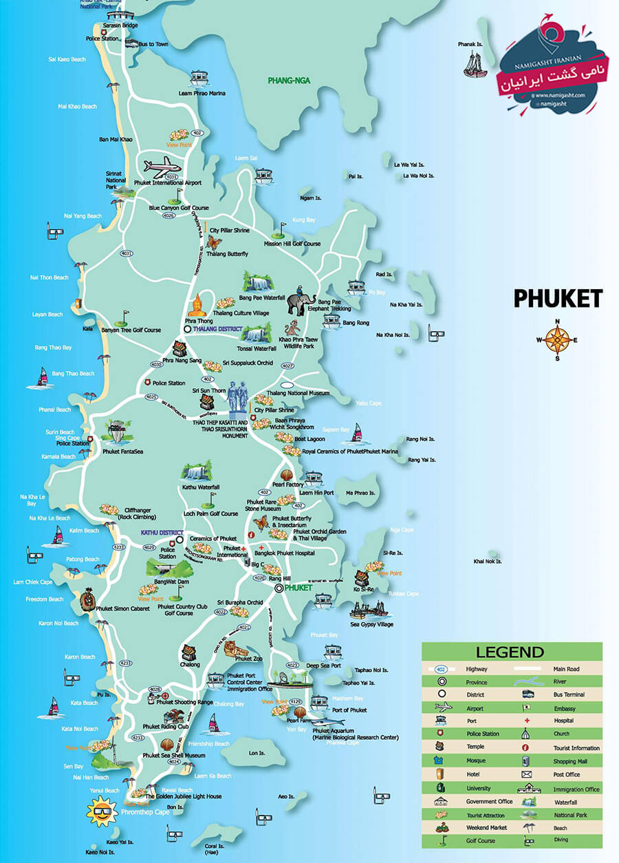نقشه گردشگری پوکت