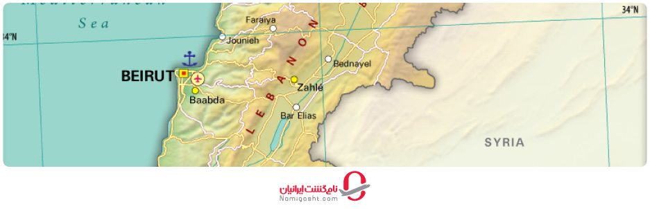 نقشه لبنان