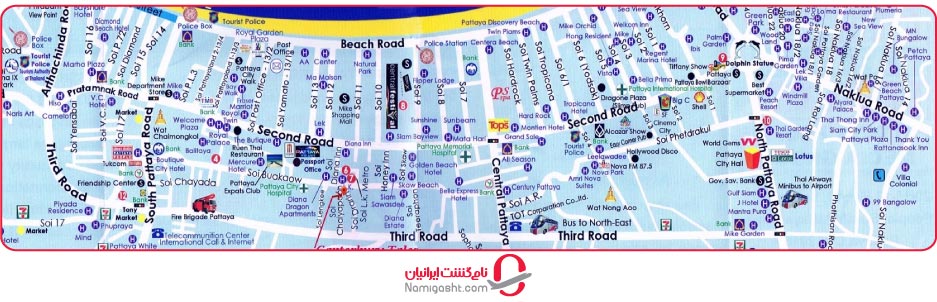 نقشه گردشگری پاتایا